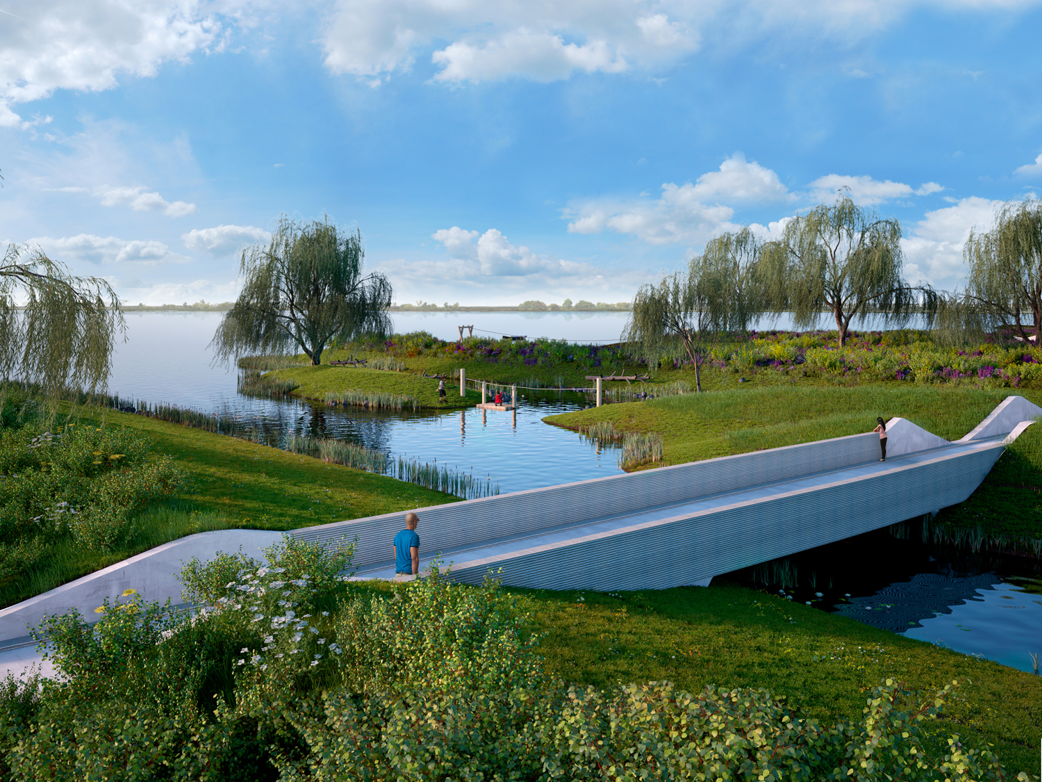 Nieuw park bij het Woldmeer; kunst en landschap trekken samen op